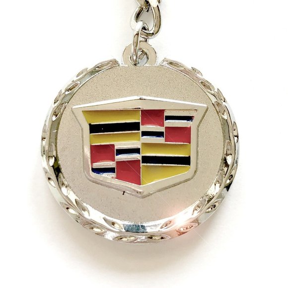 Metal Chrome Car Logo CADILLAC Key Chain Keychain Silver Key Ring 1 PCS - Picture 2 of 4